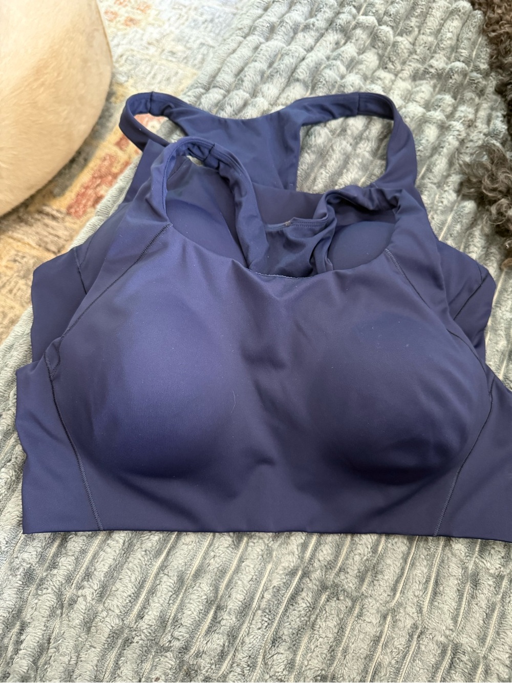CALIA by Carrie Underwood Navy Blue High-Support Racerback Sports Bra EUC XL Two